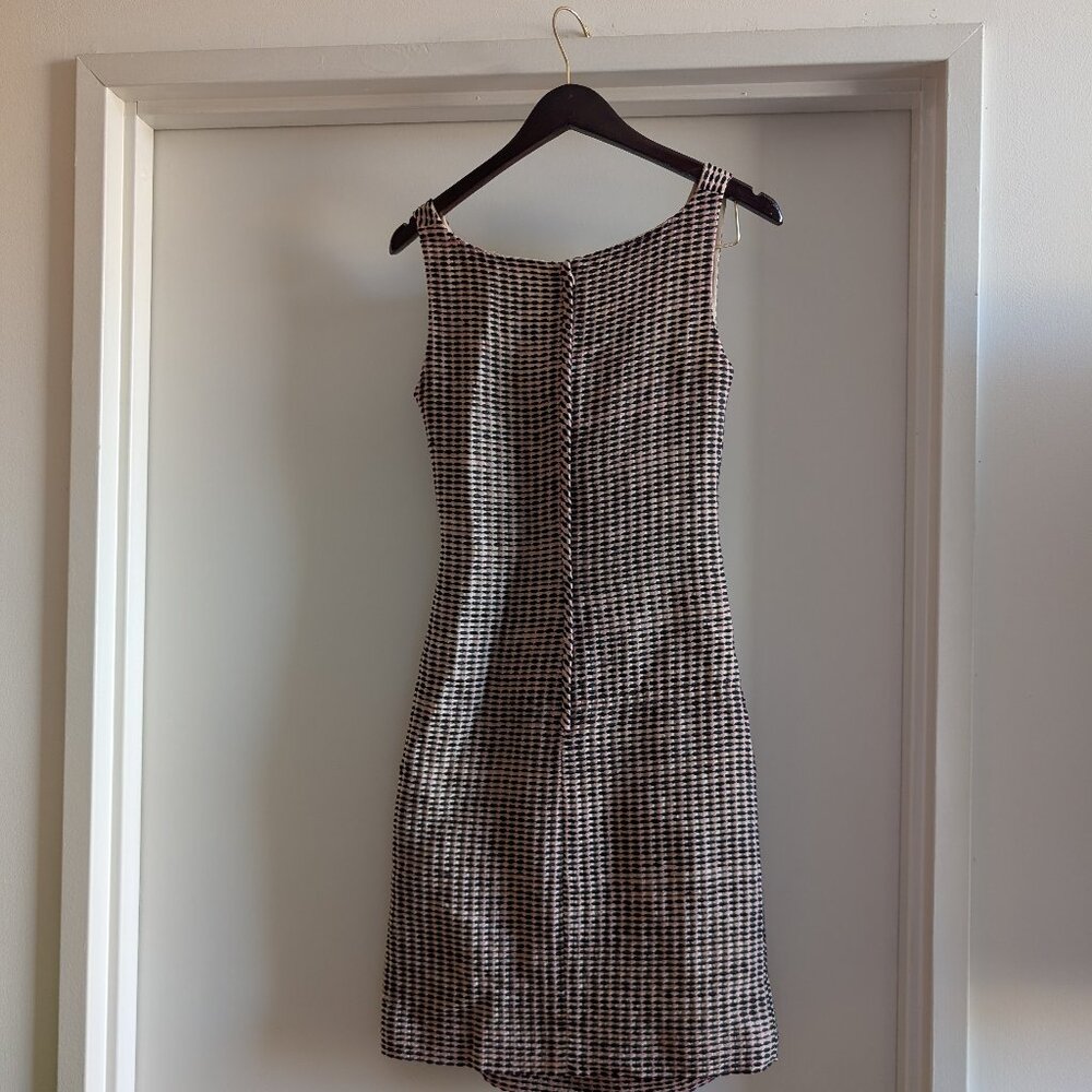 Valentino textured dress - size 4 tan with black and hot pink details - Picture 2 of 8